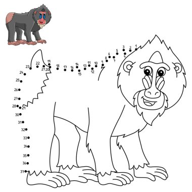 Mandrill Hayvanı 'nın şirin ve komik noktalarını birleştirme sayfası. Çocuklar için saatlerce boyama eğlencesi sağlıyor. Renk, bu sayfa çok kolay. Küçük çocuklar ve yeni yürümeye başlayanlar için uygun..