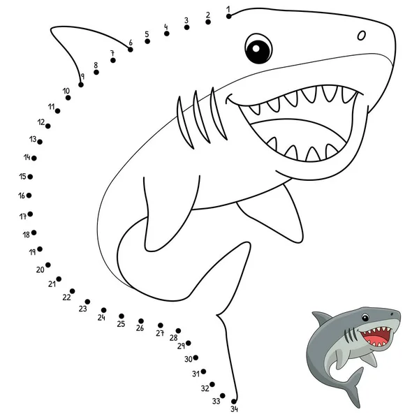 Egy Aranyos Vicces Összekötő Oldal Egy Megalodon Állatról Több Órányi — Stock Vector