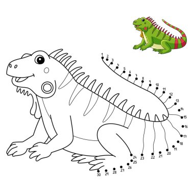 Sevimli ve komik bir iguana 'nın noktaları birleştirme sayfası. Çocuklar için saatlerce boyama eğlencesi sağlıyor. Renk, bu sayfa çok kolay. Küçük çocuklar ve yeni yürümeye başlayanlar için uygun..