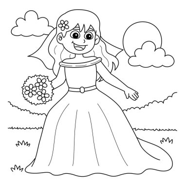 Düğün Gelini 'nin sevimli ve komik renkli sayfası. Çocuklar için saatlerce boyama eğlencesi sağlıyor. Renk, bu sayfa çok kolay. Küçük çocuklar ve yeni yürümeye başlayanlar için uygun..