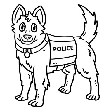  Bir polis köpeğinin sevimli ve komik renkli sayfası. Çocuklar için saatlerce boyama eğlencesi sağlıyor. Renk, bu sayfa çok kolay. Küçük çocuklar ve yeni yürümeye başlayanlar için uygun..