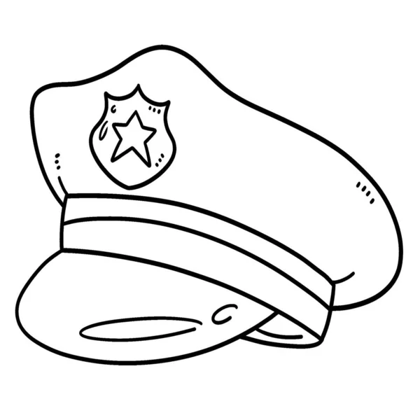 Cute Funny Coloring Page Police Hat Provides Hours Coloring Fun — Stock Vector