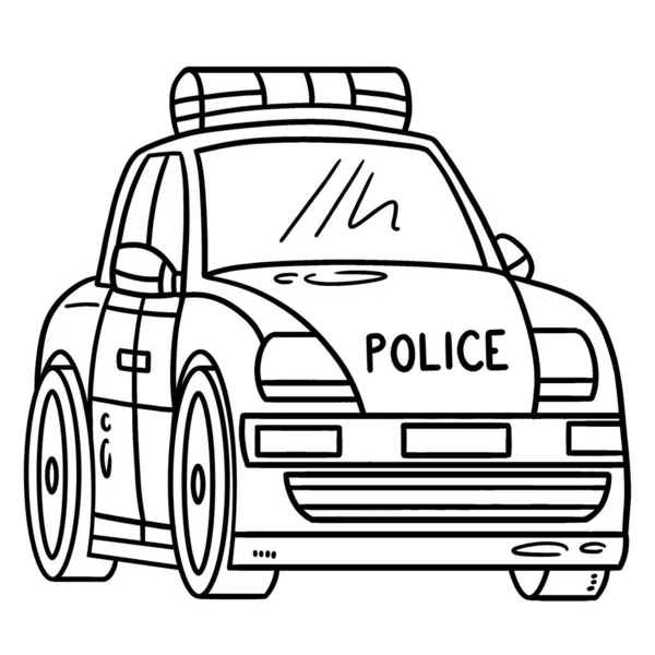 Eine Süße Und Lustige Malseite Eines Polizeiautos Bietet Stundenlangen Malspaß — Stockvektor