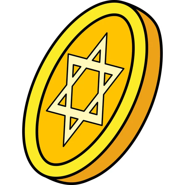 Αυτό Κλιπ Κινουμένων Σχεδίων Δείχνει Ένα Hanukkah Αστέρι Του Δαβίδ — Διανυσματικό Αρχείο