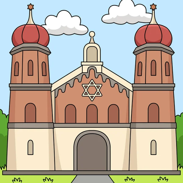 Карикатура Показує Зображення Хануки Єврейської Церкви — стоковий вектор