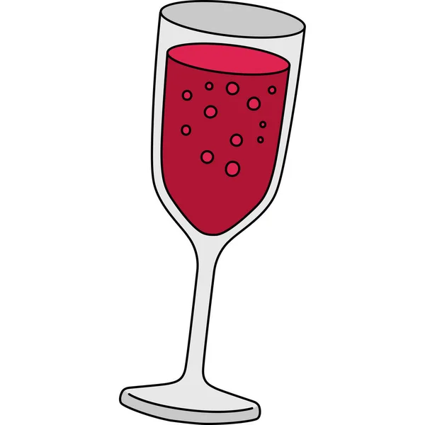 この漫画のクリップは ワインのイラストのガラスを示しています — ストックベクタ