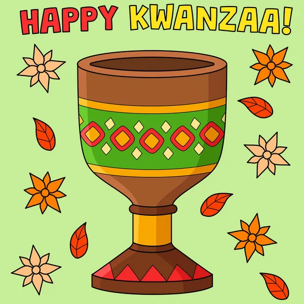 Cartoon Clipart Shows Kwanzaa Unity Cup Illustration — Stock Vector