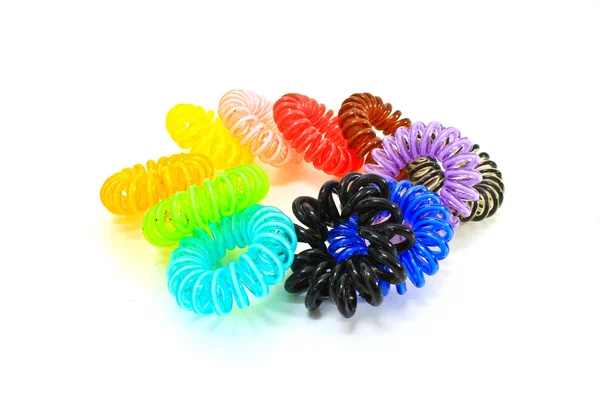 Cravatte colorate a spirale elastica per capelli — Foto Stock