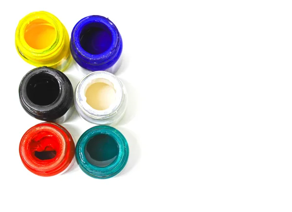 Bottles of poster paints — Stock Photo, Image