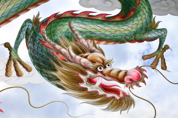 Pintura de dragão no vidro — Fotografia de Stock