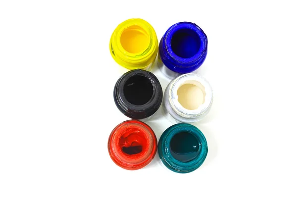 Bottles of poster paints — Stock Photo, Image