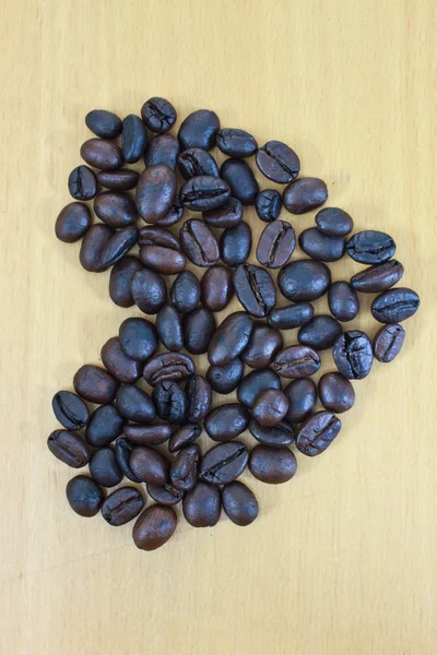Imagen del corazón hecha de granos de café — Foto de Stock