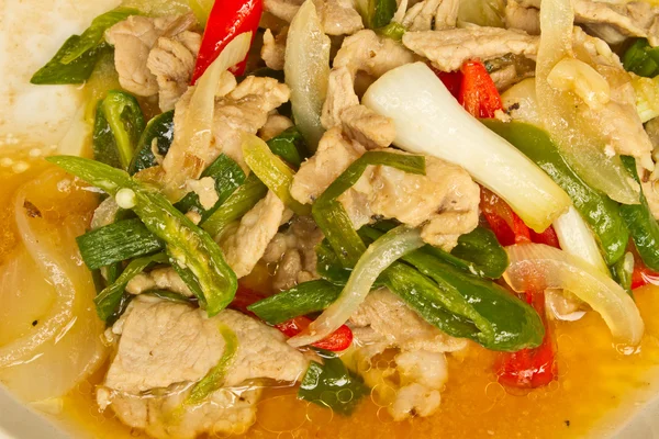 Gebratener Paprika mit Schweinefleisch — Stockfoto