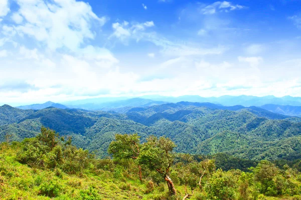 Vistas del valle a los picos altos de 1200 metros en el nati — Foto de Stock