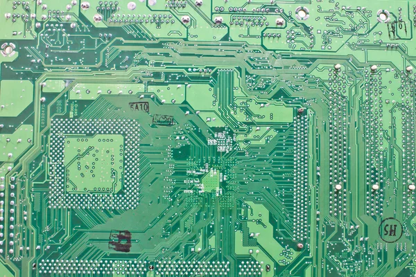 Fond abstrait avec vieille carte de circuit informatique — Photo
