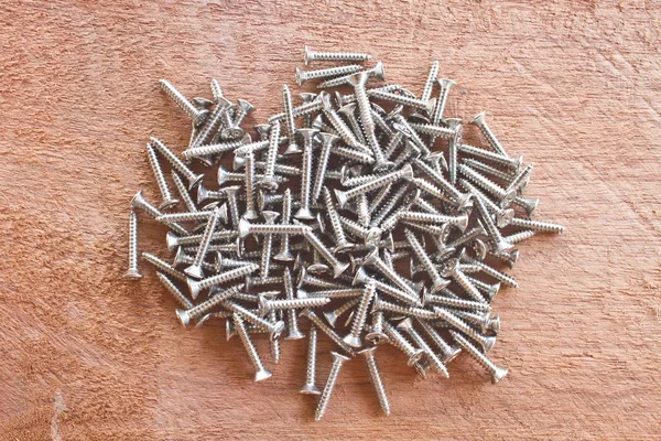 Close up steel screws — Stock Photo, Image