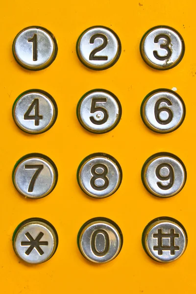 Button number public telephone coin — Stock Photo, Image