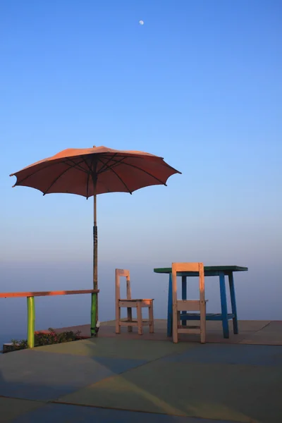 Coffee cafe on mountain in twilight — Stock Photo, Image