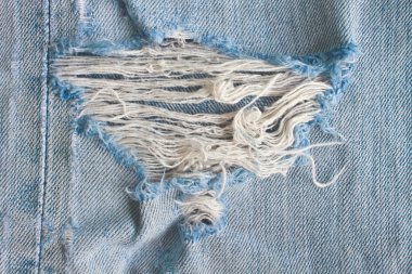 Mavi yırtık kot jeans doku