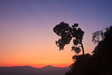 Sunset mountain zemin üzerine