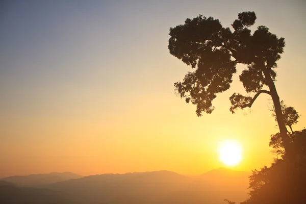 Sunset on mountain background — Stock Photo, Image