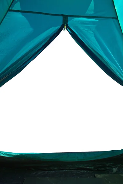 View from a touristic tent to white background — Stock Photo, Image