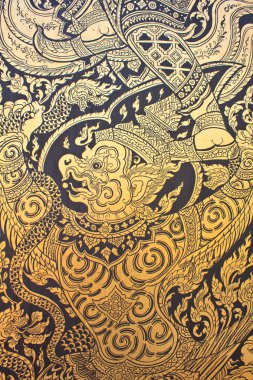 geleneksel Tay tarzı sanat altın boyama desen kapı
