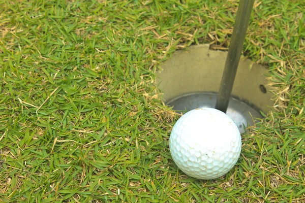 Golf ball on grass — Stock Photo, Image