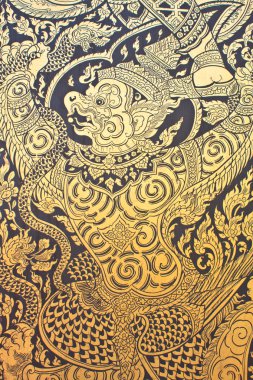 geleneksel Tay tarzı sanat altın boyama desen kapı