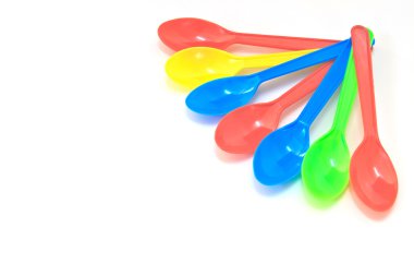 renkli kaşık plastik