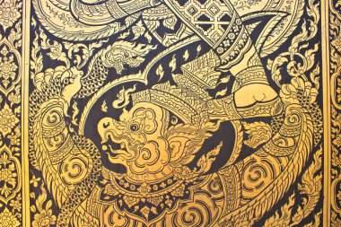 geleneksel Tay tarzı sanat altın boyama desen kapı