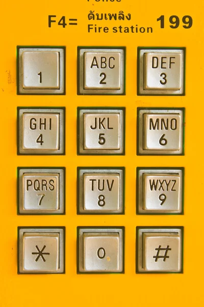 Numero di pulsante telefono pubblico — Foto Stock