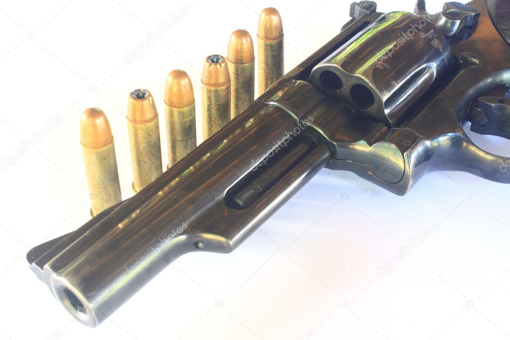 close up Gun with ammunition 