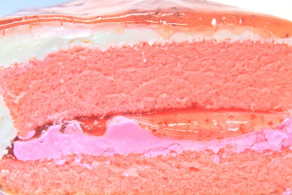 草莓蛋糕留在背景板 — 图库照片