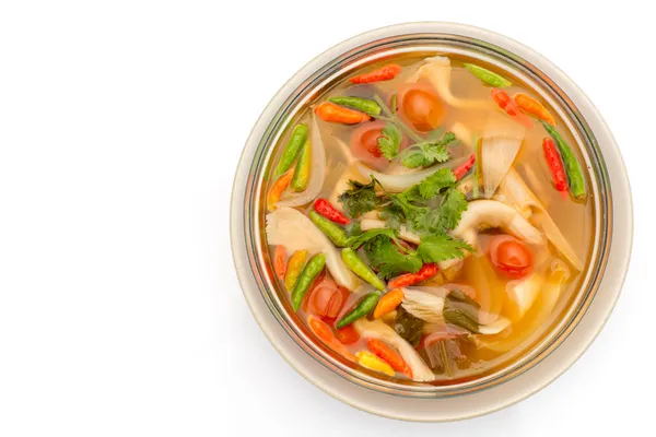 Vegetariano tailandés Comida de champiñones tom yum sopa — Foto de Stock