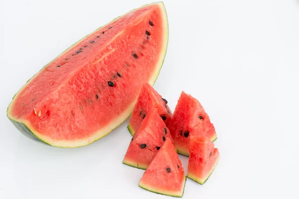 Del av vattenmelon med isolerade bakgrund — Stockfoto