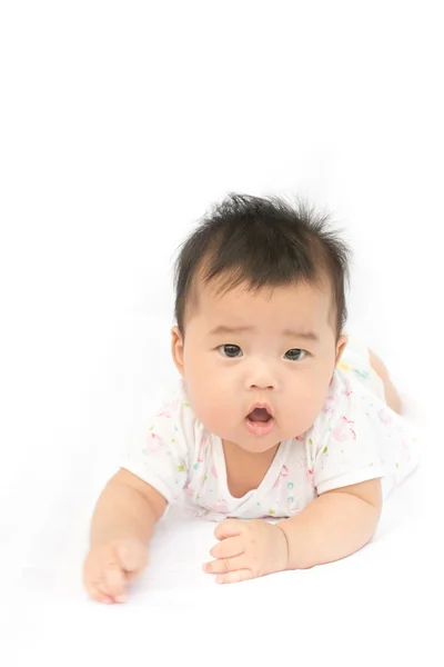 Asiática bebé chica en aislado blanco fondo — Foto de Stock