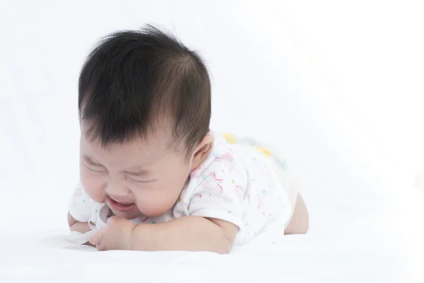 Asian baby girl on isolated white background — Stock Photo, Image