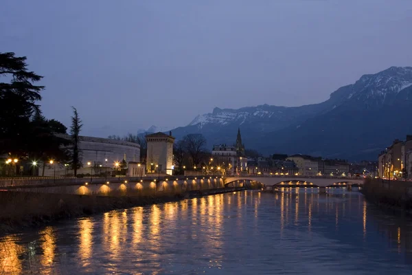 Night Grenoble, France — Stock Photo, Image