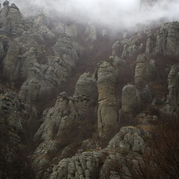 Rock formations, mountain Demerdzhi in Crimea — Stock Photo, Image