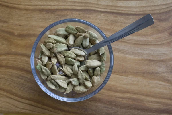 Cardamom seeds in a bowl — Stock Photo, Image