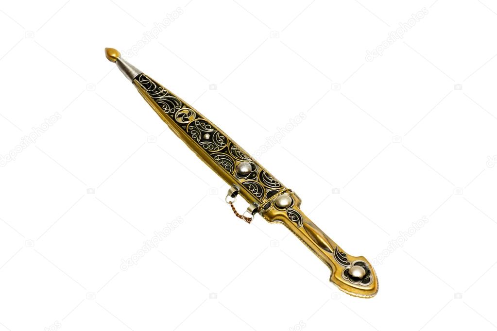 Old dagger with gold ornaments