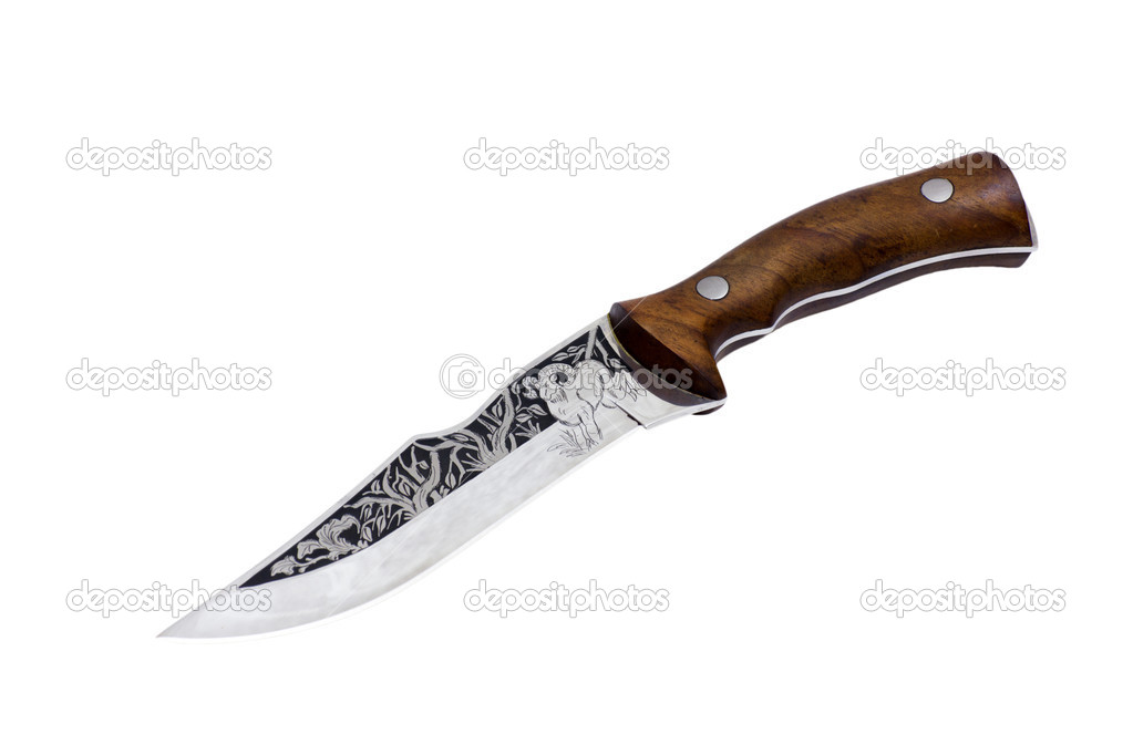 The old Engraved knife for hunting