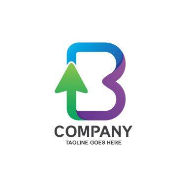 Harf b ve ok logosu tasarımı