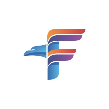 f kartalı logo tasarım vektörü