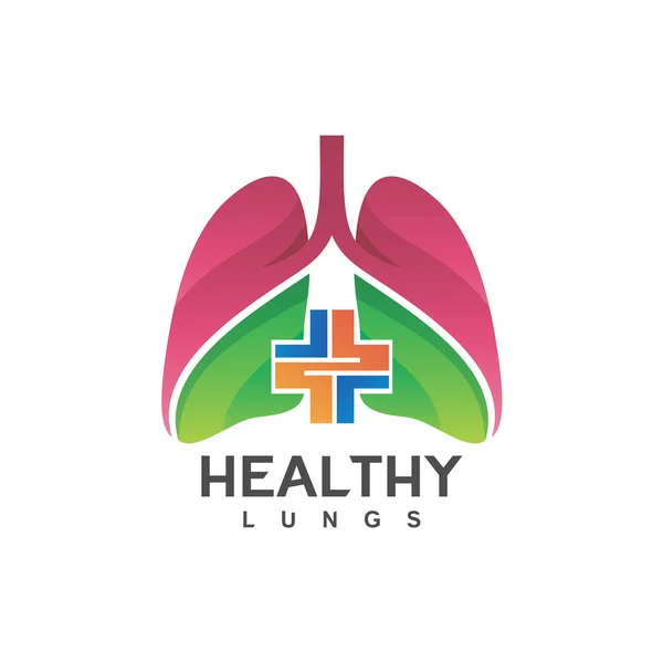 Sağlıklı akciğerler logo tasarım vektörü.