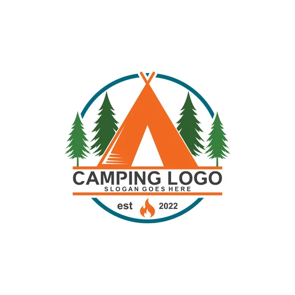 Kamp rozeti logo tasarım vektörü