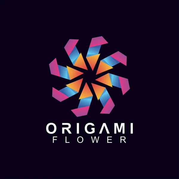 Origami çiçek gradyan renk logosu kavramı
