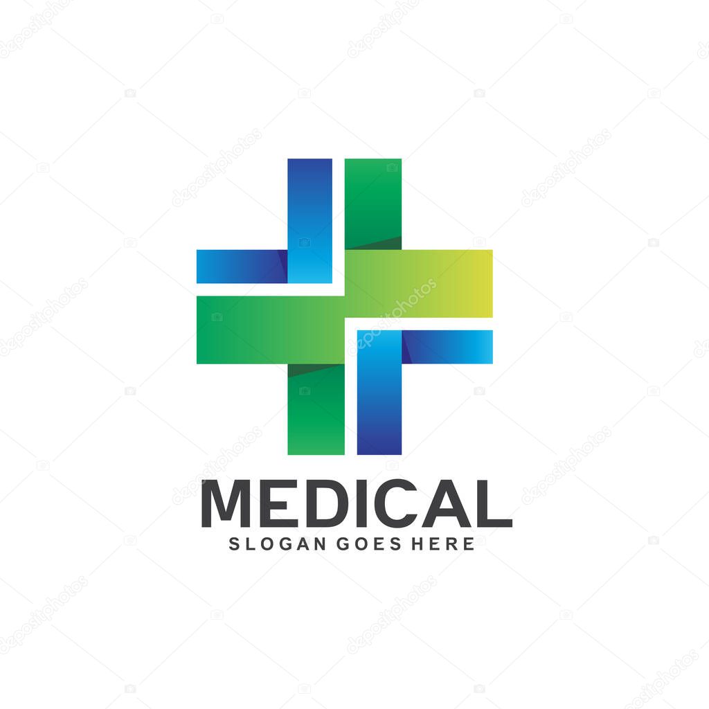 Medical cross logo design in vector