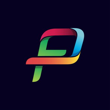 Renkli f ve p harfi logosu
